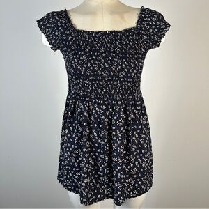 Brandy Melville Navy Floral Blouse XS-S